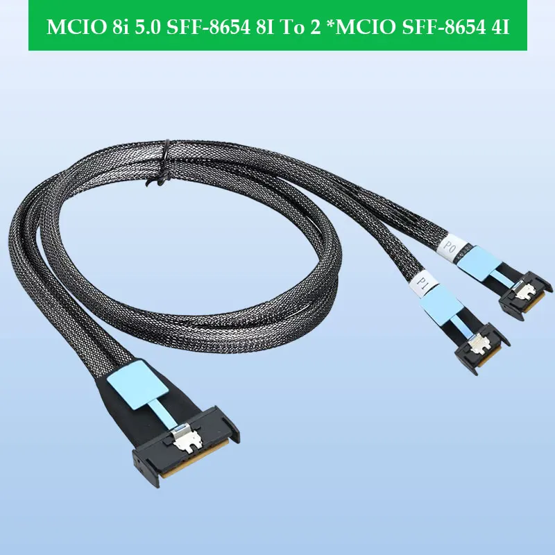 

ADT-Link GEN5 Slimline MCIO 8i 5.0 SFF-8654 8I до 2 * MCIO SFF-8654 4I Линии Переходник Кабеля Опции длины 0,5 м 1 м