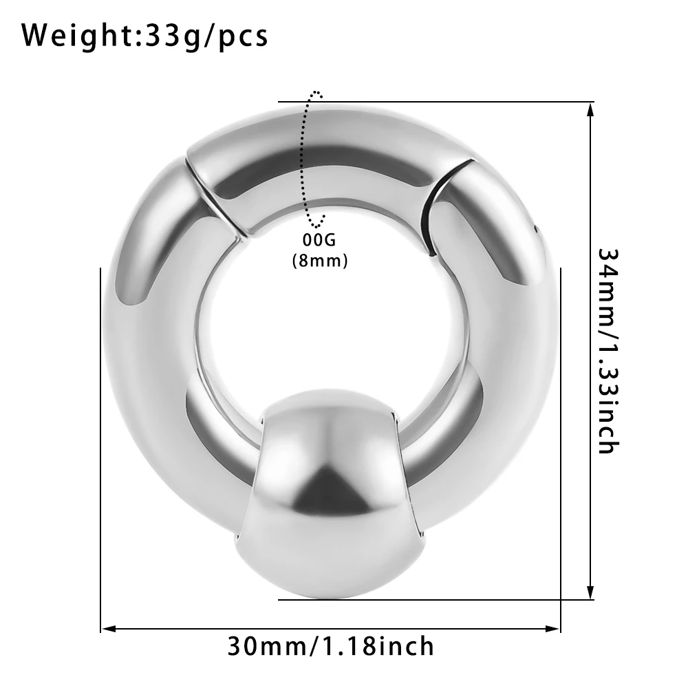 Vanku 2pc Round Heavy Hoop Ear Weights for Stretched Earlobe Gauges  Replace Taper Stretching Kit Expander Body Piercing Jewelry