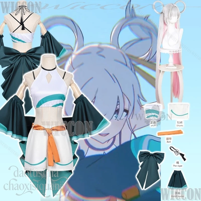 

Принцесса Кагуя Косплей Цукими Ячиё Новый Аниме Костюм Белый Жилет Без Рукавов Шорты Удлиненный Парик Хэллоуин Навидад Карнавал