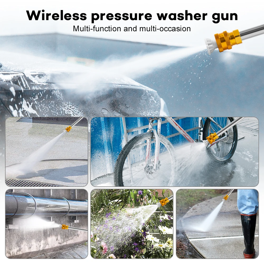 300W 60Bar Cordless High Pressure Car Washer Spray Water Gun 20000mAh Battery Foam Generator Car Washing Machine for Home - Image 3