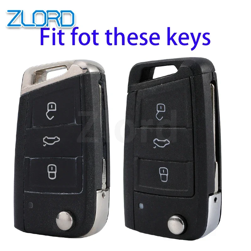 Car Remote Key Case Cover Shell For VW Volkswagen Golf 7 MK7 Tiguan MK2 For SEAT Ateca Leon FR 2 Ibiza For Skoda Octavia A7