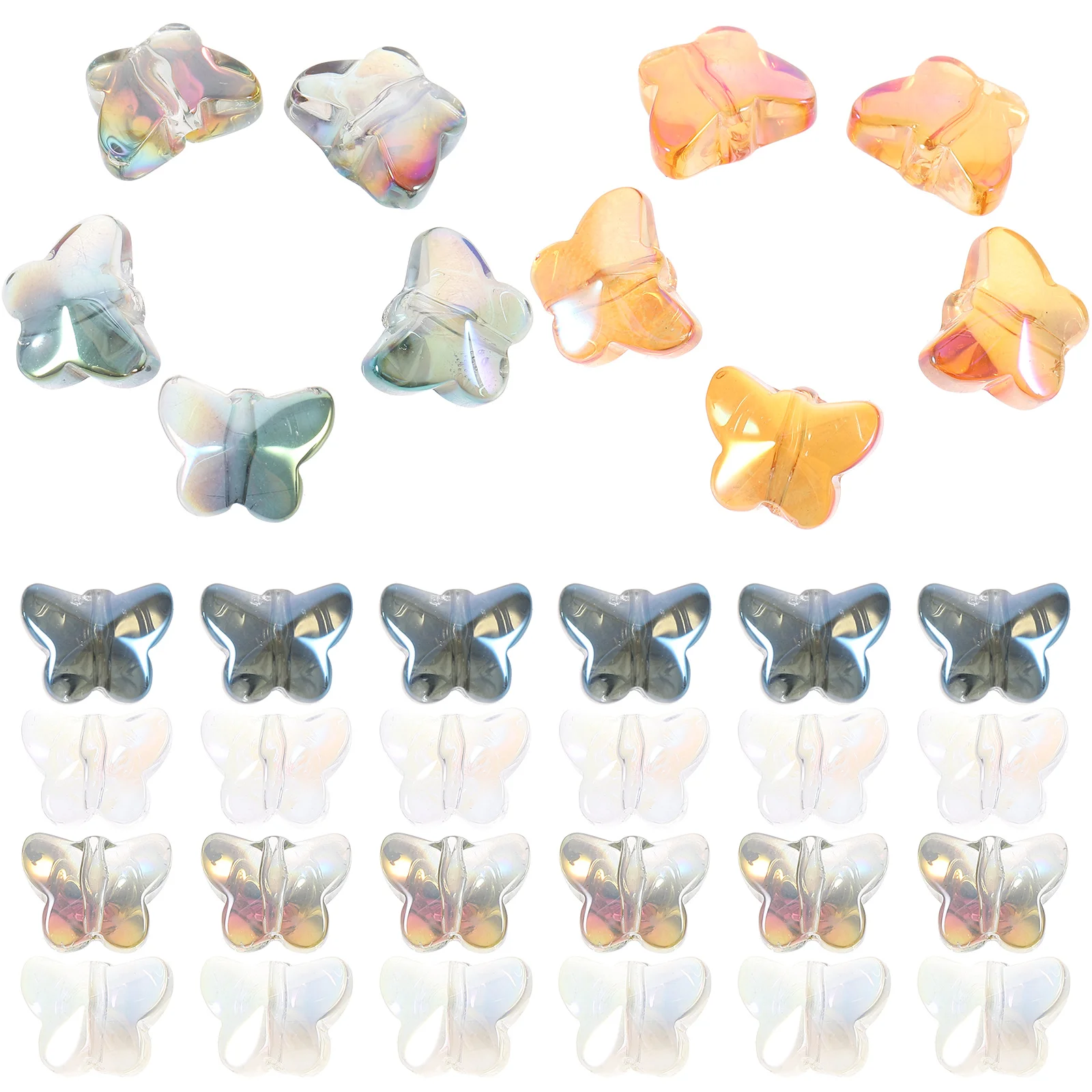 

120pcs Glass Beads Set Multicolor Crystal White Yellow Blue Green DIY Jewelry Making Charms Bracelet Necklace Accessories H