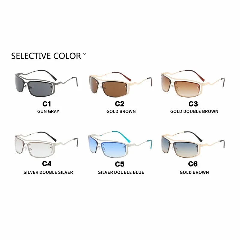 2025 Y2K Sports Punk Sunglasses Women Brand Designer Square Goggle Eyewear Men Luxury Sun Glasses Oculos De Sol UV400