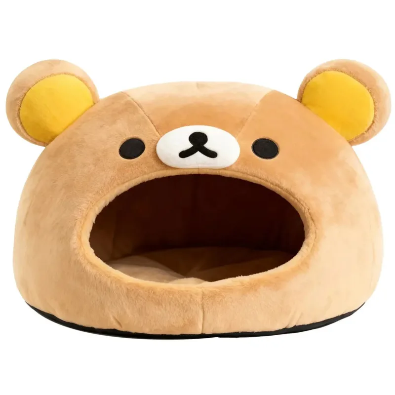 

Мягкая плюшевая лежанка-пещера Kawaii Rilakkuma Bear для кошек и щенков – идеальный подарок для владельцев питомцев. Мебель для животных Kawaii.