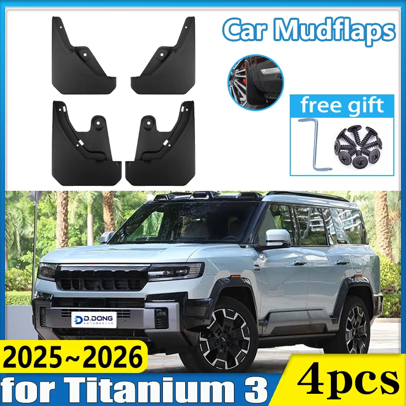 

for Fangchengbao Tai 3 leopard Titanium 3 2025 2026 Car Mudflap Fender Front Wheel Mud Flaps Guards Splash Mudguards Accessories