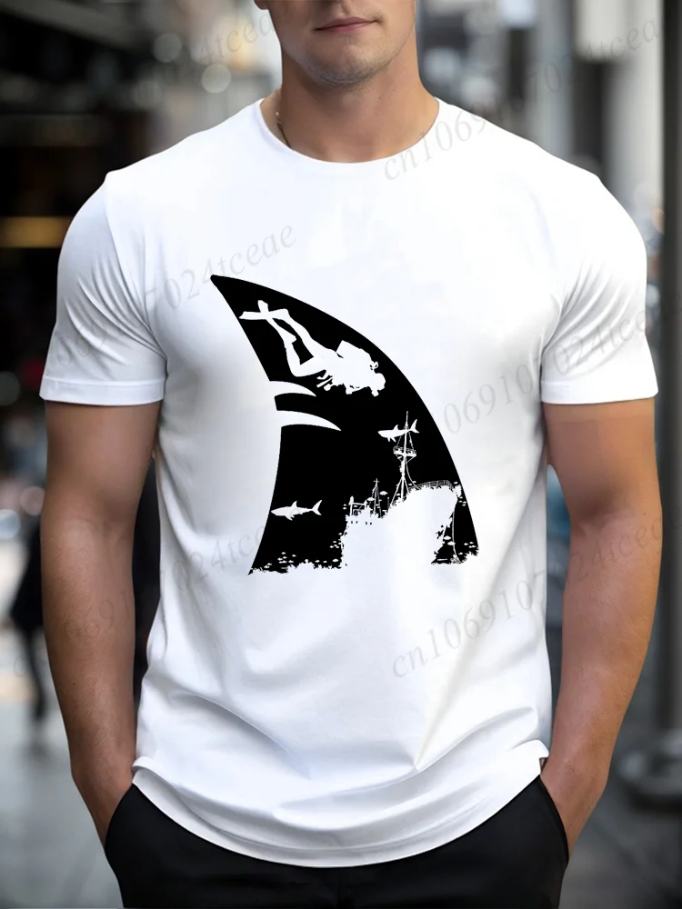 Men's Scuba Diving Printed T-Shirt Oversized Clothing Graphic Tees for Women Men Summer Tops Scuba Diving Hip Hop Streetwear