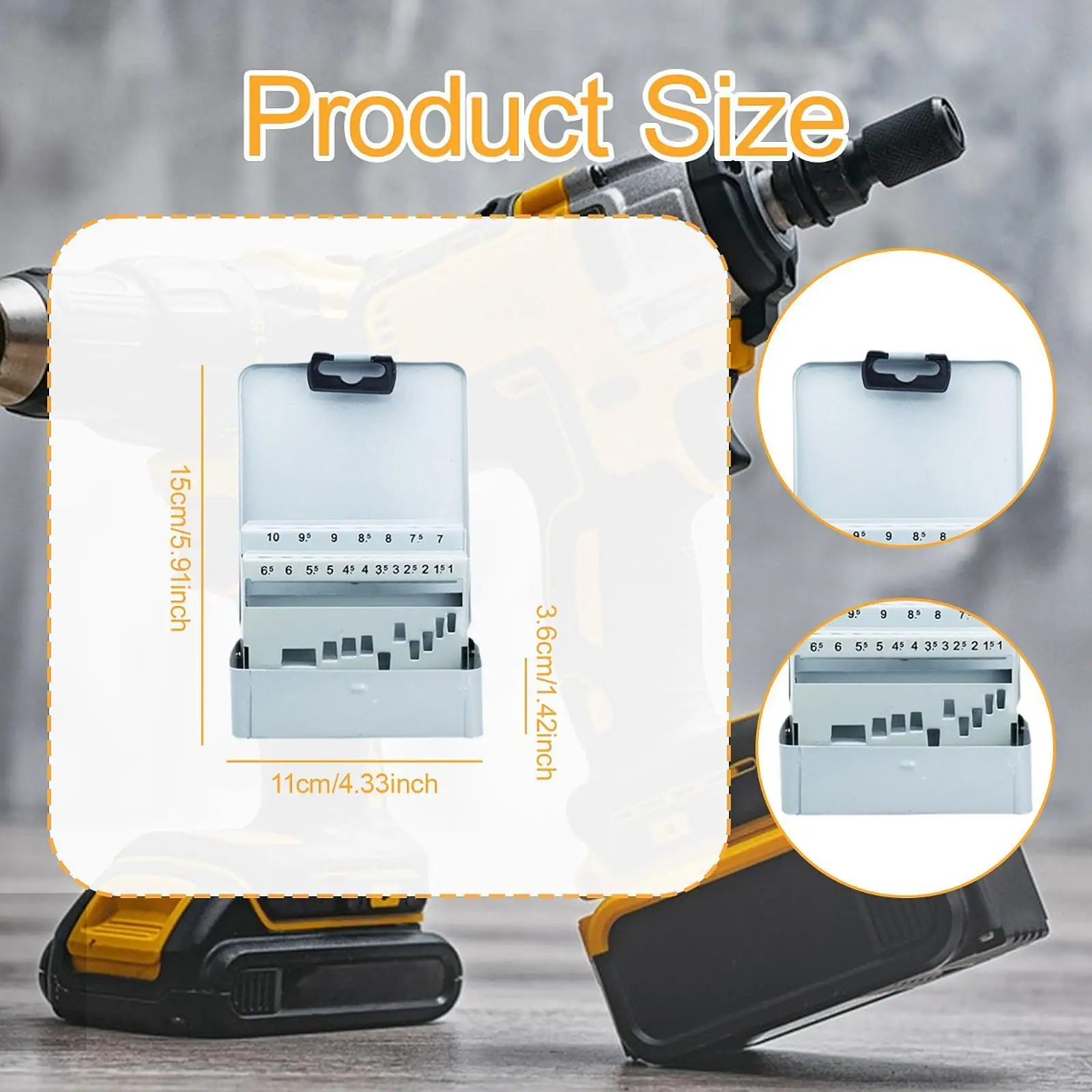Iron Twist Drill Bit Case Portable Drill Bit Holder Indexed Organizer Empty Storage Box for Workshop Tool
