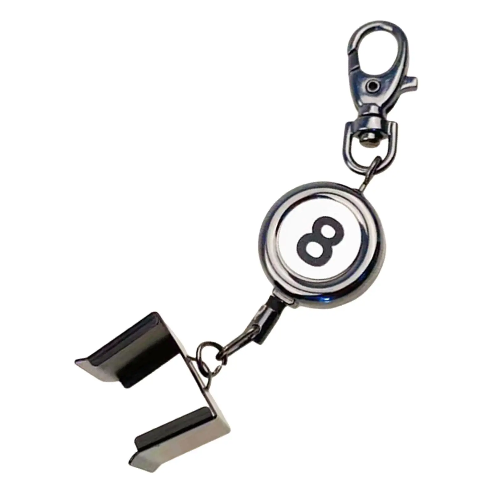 Pool Cue Chalk Holder Portable Zinc Alloy Keychain Clip Pocket Belt Attach for Billiards Table Accessories