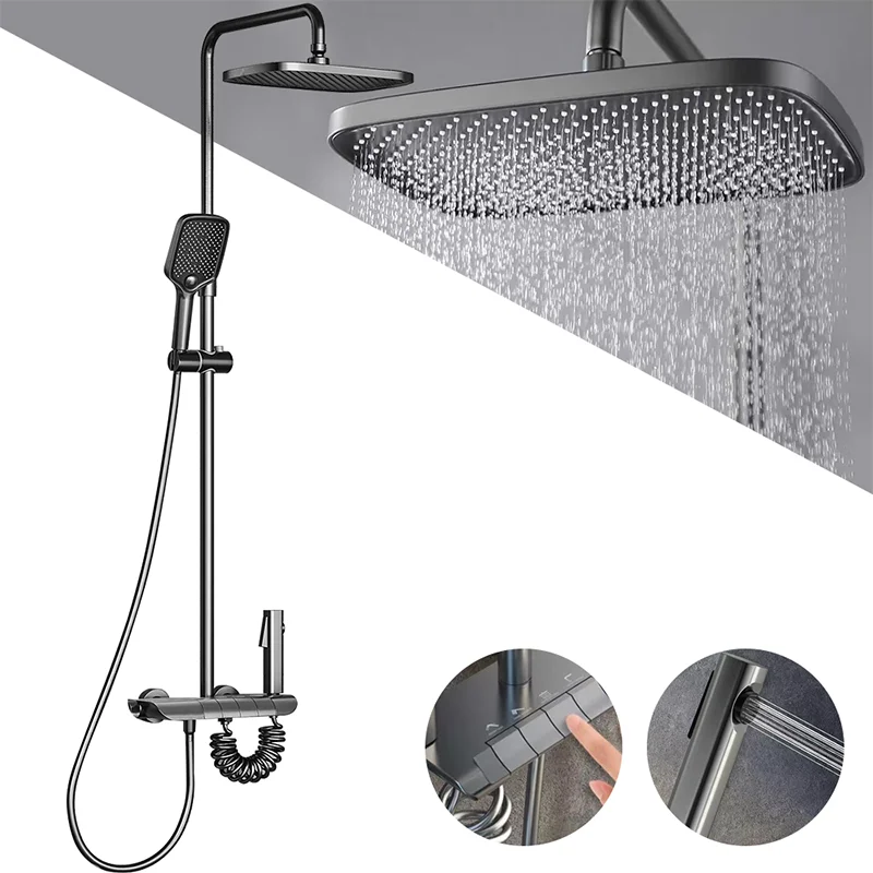 Bathroom Shower Faucet Set Shower System Set Hot Cold Showers Mixer Bathtub Faucet Brass Rainfall Shower Bathroom Accessories