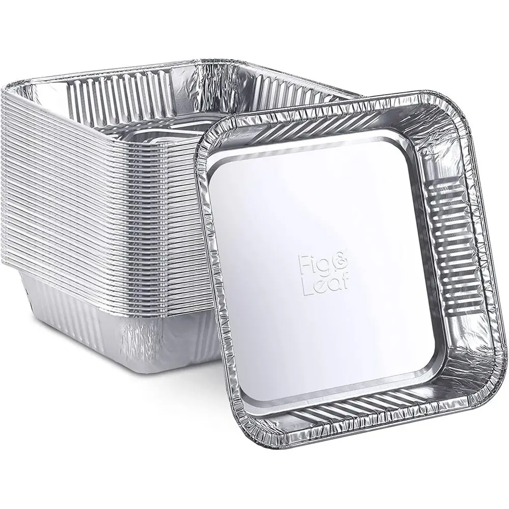 

7 Square Disposable Aluminum Foil Pans - Ideal for Baking, Roasting, and Toaster Oven Cooking