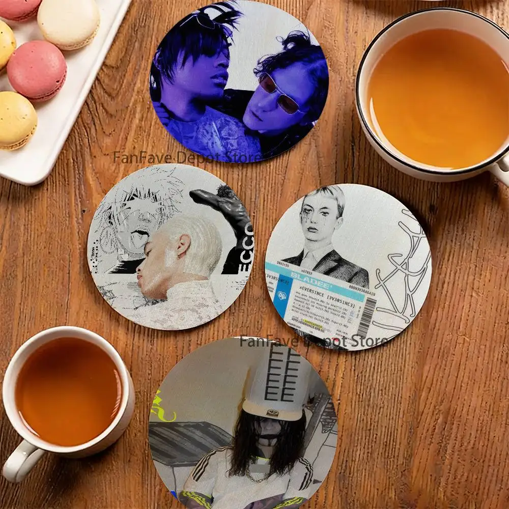 

Drain G-Gang Ecco2k Wood Coaster Set - Heat Resistant For Tea & Coffee, Home Cafe Decor Holiday Gift