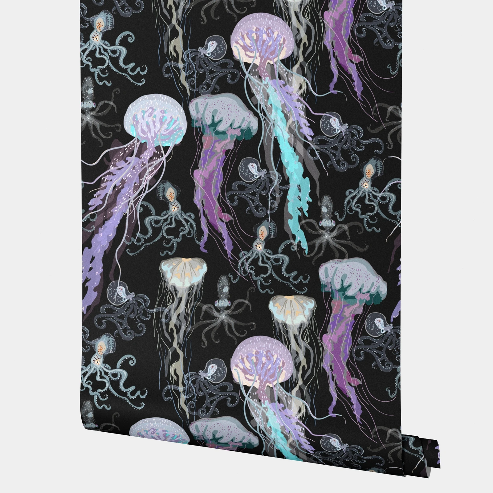 Enchanting Underwater Realm Wall Sticker,Wall Decoration Items Featuring Intricate Of Jellyfish ,Living Room Wall Art,50*300cm