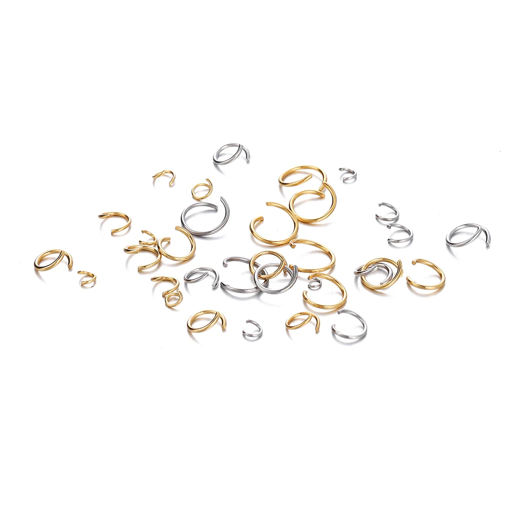 100/200pcs Stainless Steel Open Single Loops Jump Rings Split Rings Connectors For DIY Jewelry Making Accessories Wholesale