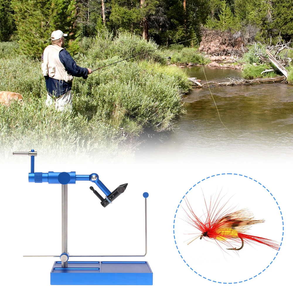 Rotary Fly Tying Vise Artificial Fly Making Tool Bait for Trout Fishing Lure Making Tools Fly Making 360° Jig Hook