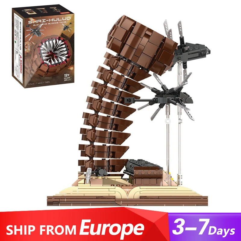 

1688PCS Technical MOC Dune Sandworm Building Blocks Classics Sci-Fi Movie Ornithopter Model with Figure Assembly Toys Kids Gift