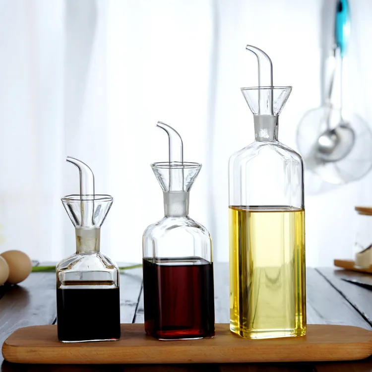 High Borosilicate Glass Oil Pot Household Leak-proof Oil & Vinegar Pots Kitchen Soy Sauce Pot Oil Tank Seasoning Oil Bottle