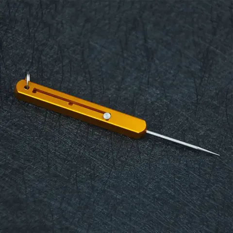 Palitos de dente de titânio portáteis com ajuste de três engrenagens, palitos reutilizáveis de metal, selecionador de frutas versátil