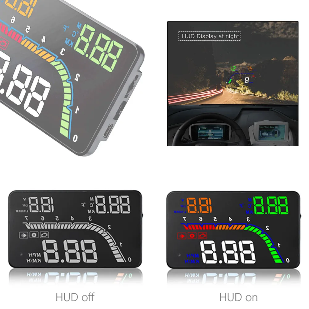 

T100 OBD2 HUD 4 "автомобильный проекционный дисплей цифровой автомобильный спидометр проектор на лобовом стекле