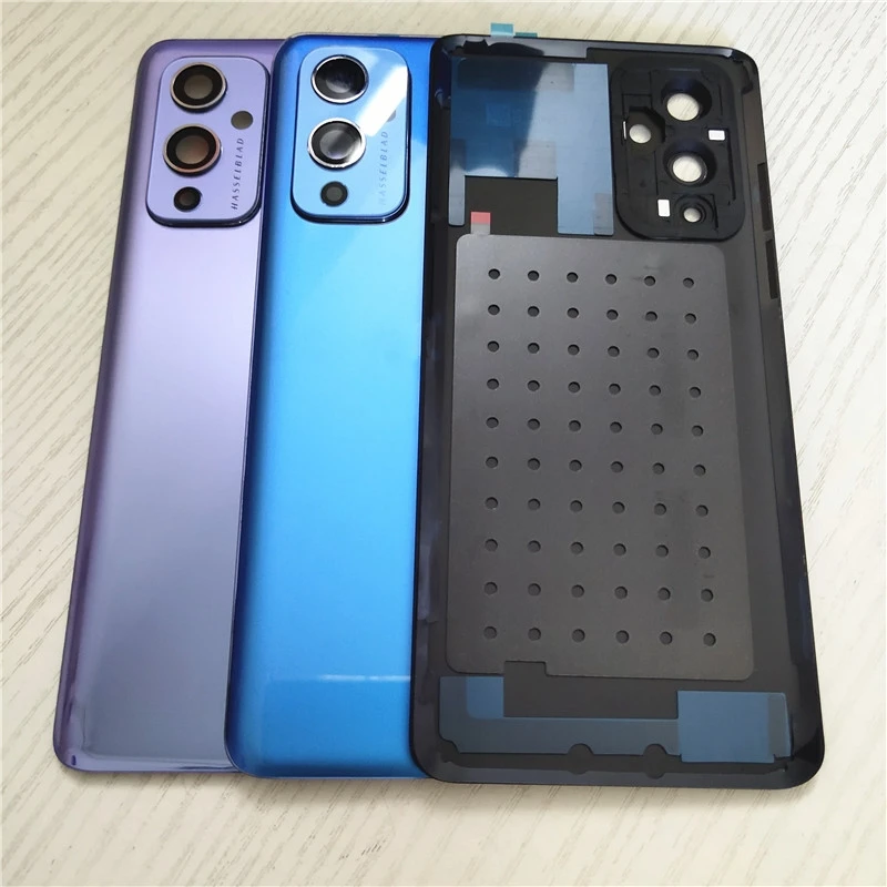 For OnePlus 9 1+9 LE2113 LE2111 Glass Battery Cover Rear Panel Back Door Housing Case With Camera Lens Replacement Parts