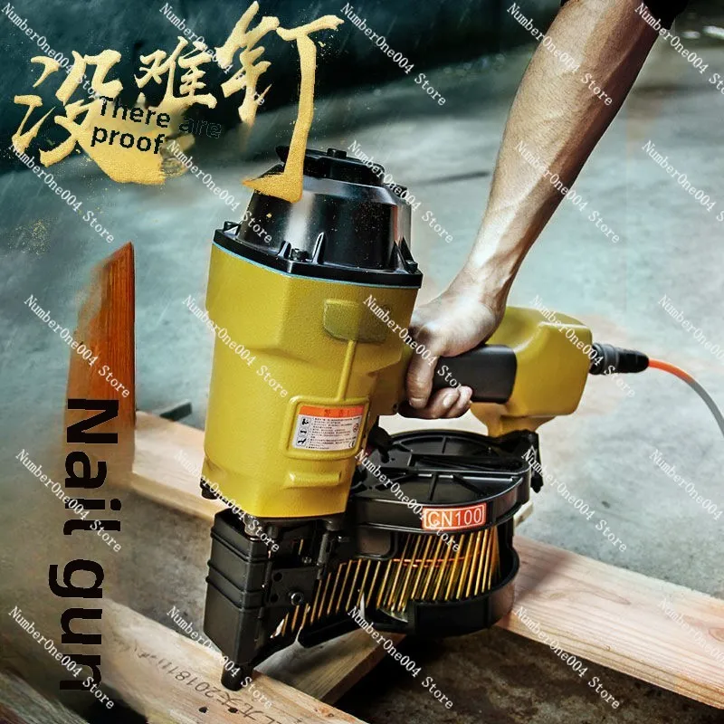 Metal Roll Nail Gun, Pneumatic Wood Tray Pallet Air Cn55/70/80/90/100 Nail Gun