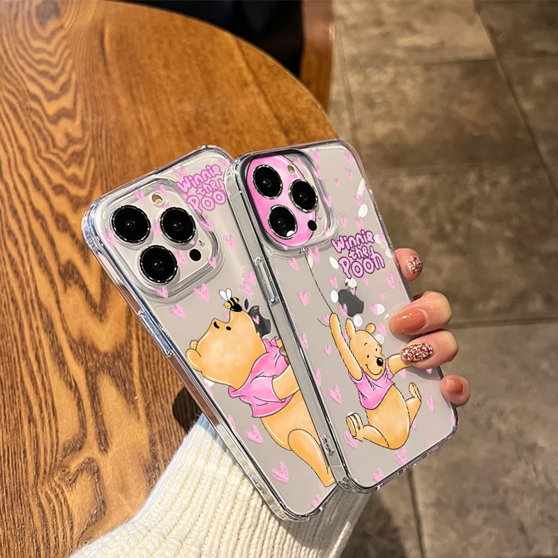 Winnie The Pooh For Apple iPhone 14 13 12 11 Pro Max Mini XS Max X XR 7 8 Plus 5S Silicone Transparent Phone Case Coque Capa