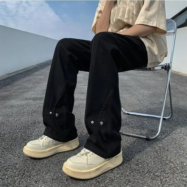 

Осень-зима, мужские джинсы больших размеров, уличные джинсы, функциональные модные длинные брюки для подростков 300 Pou High Street Vibe