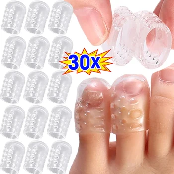 5-30 pezzi copri dita in silicone trasparente donna gel dita dei piedi protettore tubo cura del piede tappi per dita elasticità previene vesciche