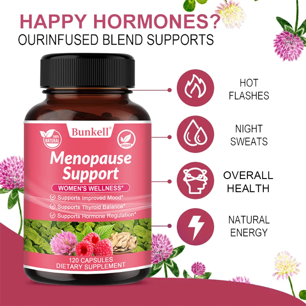 Menopause Supplements for Women - Night Sweats & Hot Flashes Relief - Black Cohosh, Chasteberry & Dong Quai for Menopause Relief