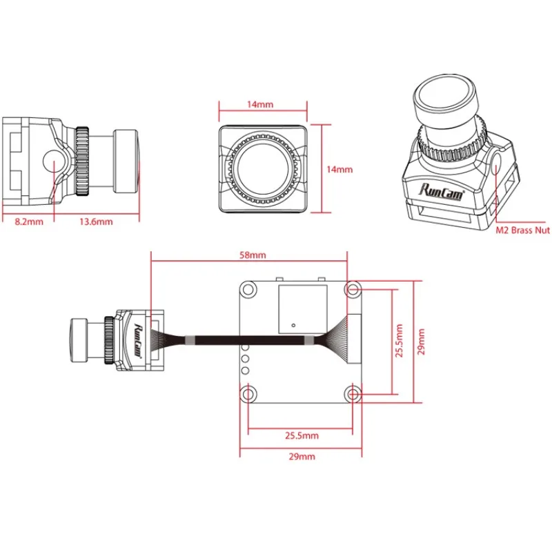 Камера Runcam Split 4 2in1 4K HD NTSC/PAL с возможностью переключения FOV 140 °   Датчик SONY 13MP с широким напряжением постоянного тока 5-20 В для гоночного дрона RC FPV