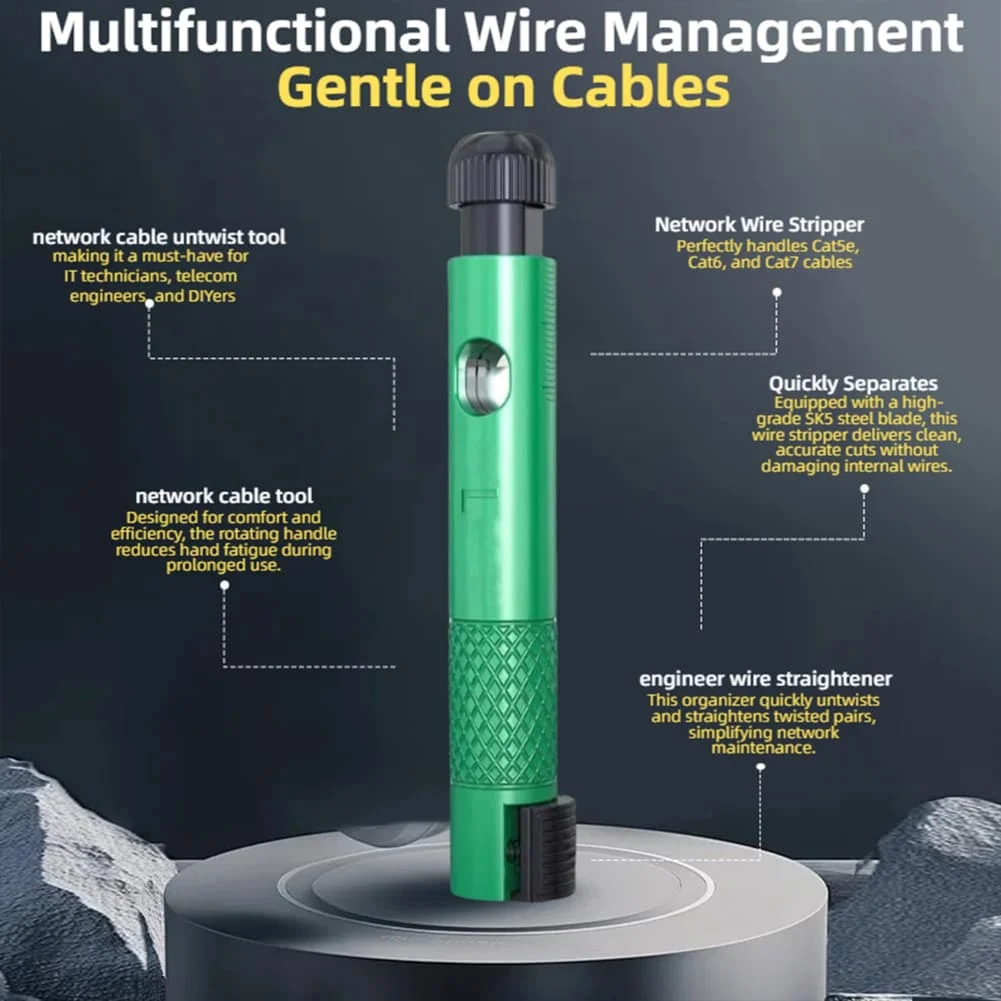 Wire Stripper Pen Cable Organizer Compact Portable Design Untwists Twisted Pairs Multifunctional Wire Management