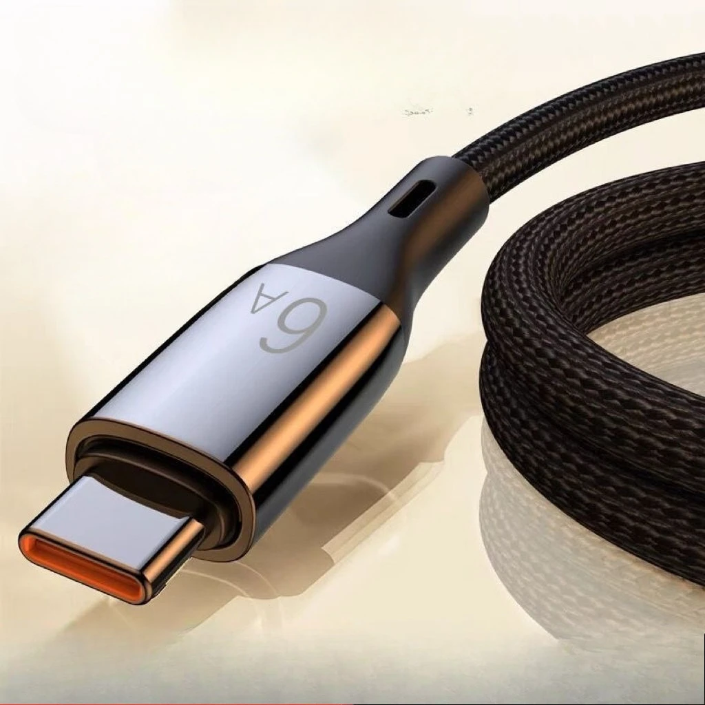 

240W 6A USB A To Type C Nylon Braided Flash Charging Typec Data Cable for Huawei VIVO Xiaomi Honor OPPO Android Mobile Phone