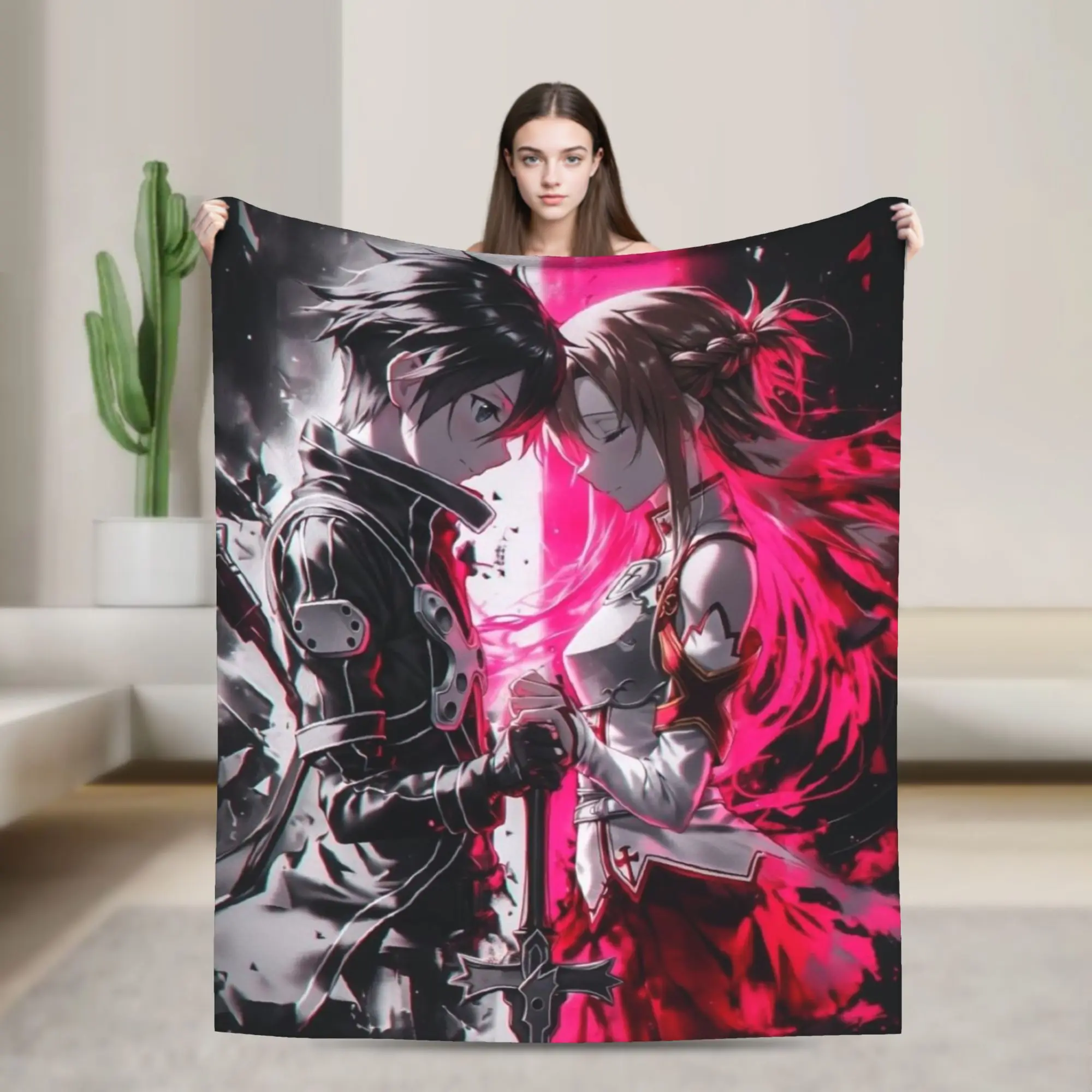 

Одеяло Sword Art Online Kirito Asuna, очень мягкие и уютные одеяла разных размеров для дивана, дивана и кровати