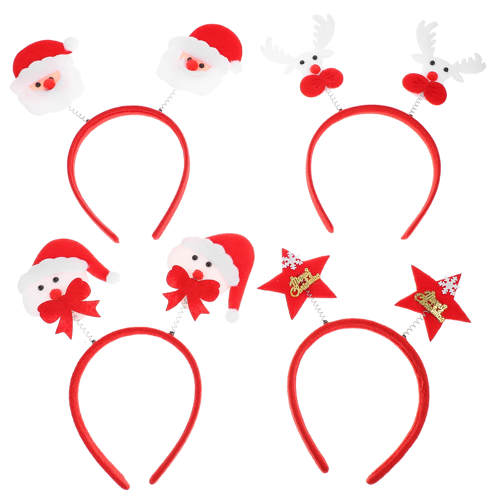

4pcs Antler Headb Christmas Headdress Snowflake Headpiece Cosplay Fabric Santa Headwear Xmas Party Accessories Durable Kids
