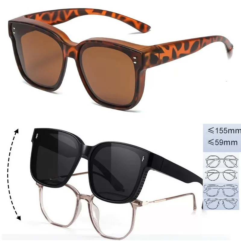 

Oversized Over Glasses Sunglasses for Women Men Square Fit Over Polarized Sun Glasses UV400