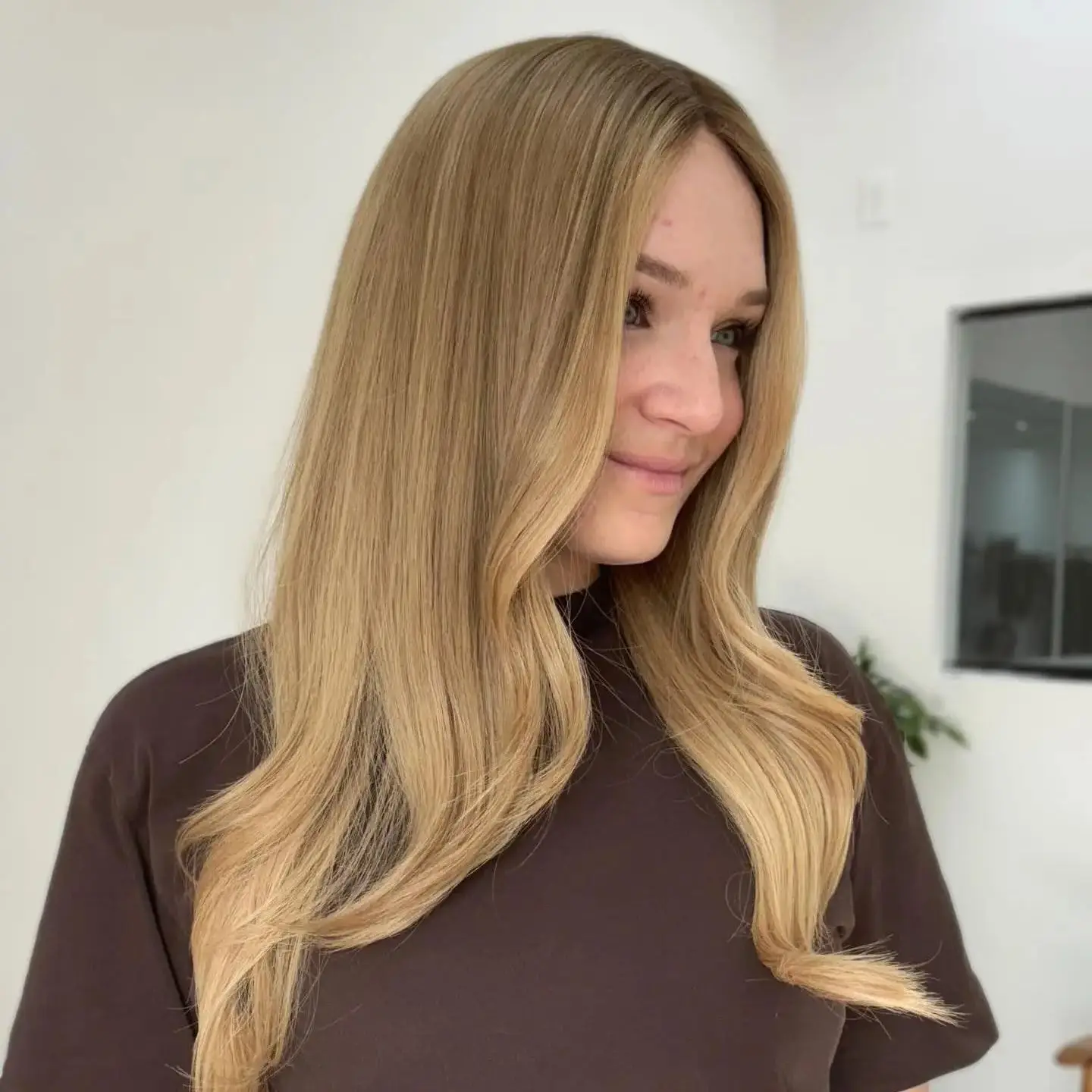 

Long Length Loose Wave Women's Wig 180% High Density Ombre Caramel Brown Synthetic Lace Frontal Wigs Diversified Brunette Fibre