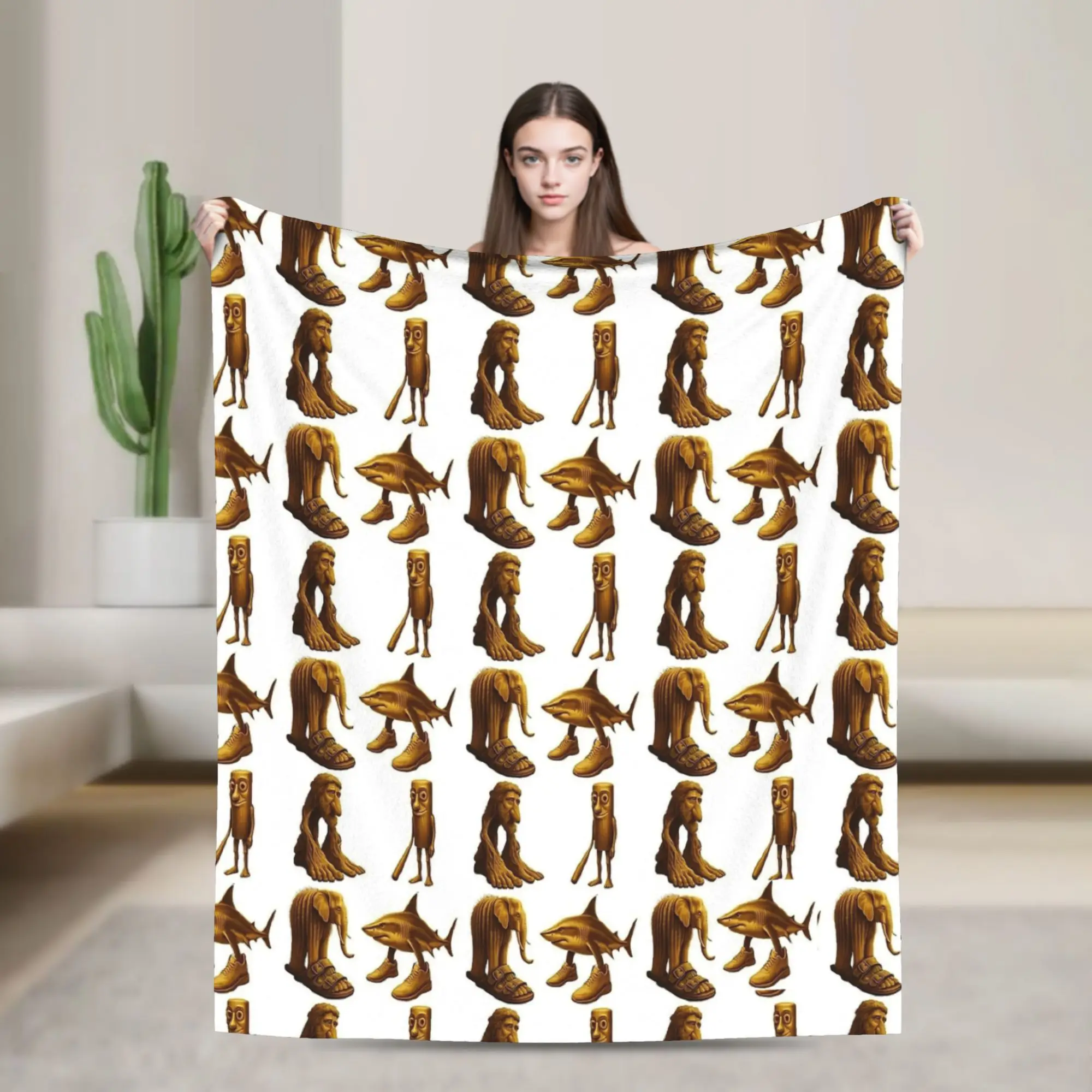 

Золотые итальянские плюшевые одеяла Brainrot Meme, детское фланелевое одеяло для дивана, кресла, дивана-кровати, теплое покрывало на заказ, качество, подарок