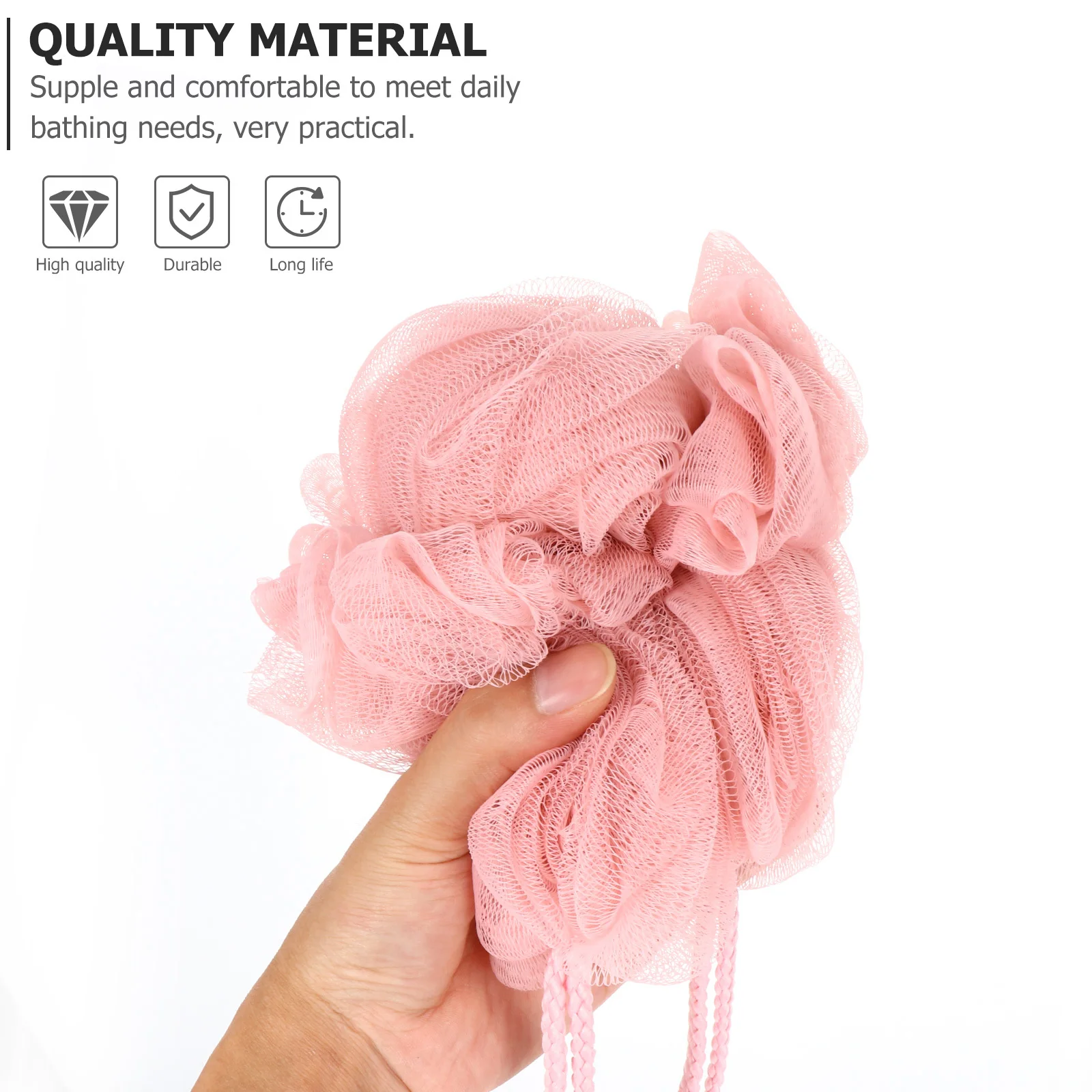 

5Pcs Long Strip Bath Flowers Premium Skin-Friendly Body Scrub Towels for Shower Cleaning Back Exfoliating Bathing Tools Light