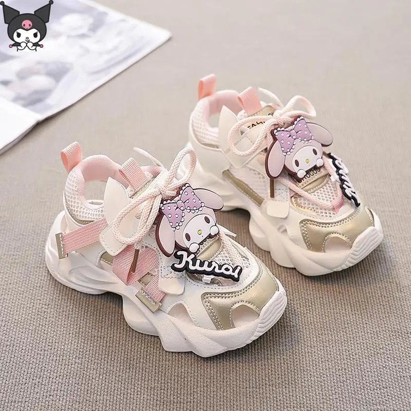 

Новая модель Sanrios Kuromi My Melody 2029, детская обувь, пляжная обувь, детская повседневная обувь, красивые полые кроссовки