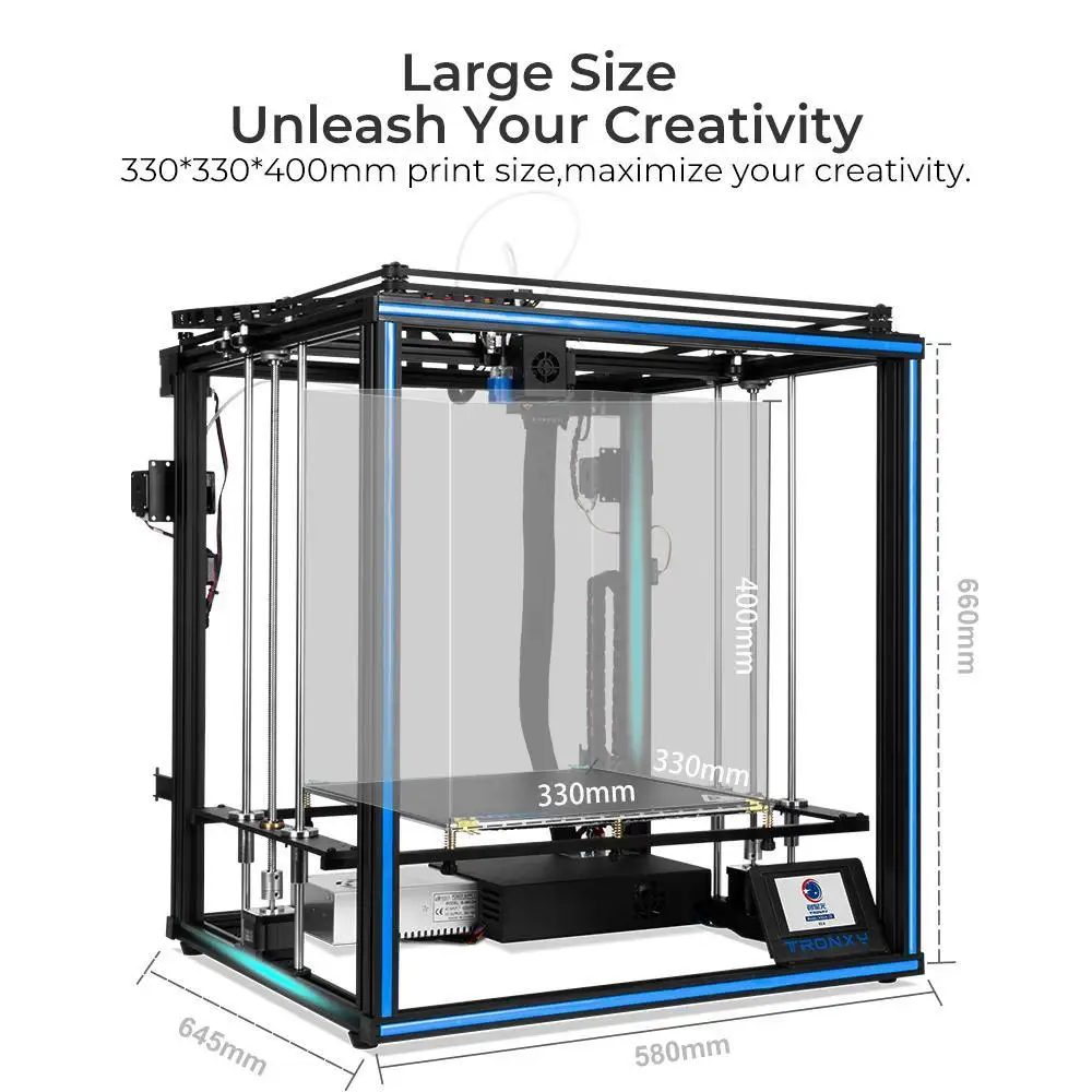 Tronxy X5SA-2E 3D Printer Dual Z Axis Titan Extruder Filament Sensor Print CoreXY Stable Structure 330x330x400mm