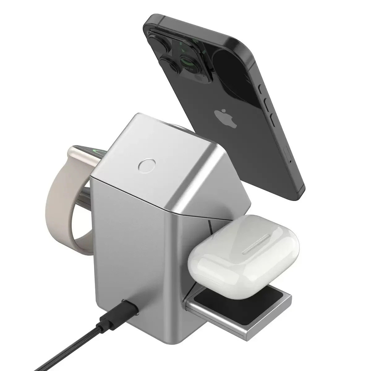 3 in 1 Cube Wireless Charger Auto Rotation Magnetic 15W Wireless Charging Station for IPhone 16 15 14 13 12 iWatch Airpods