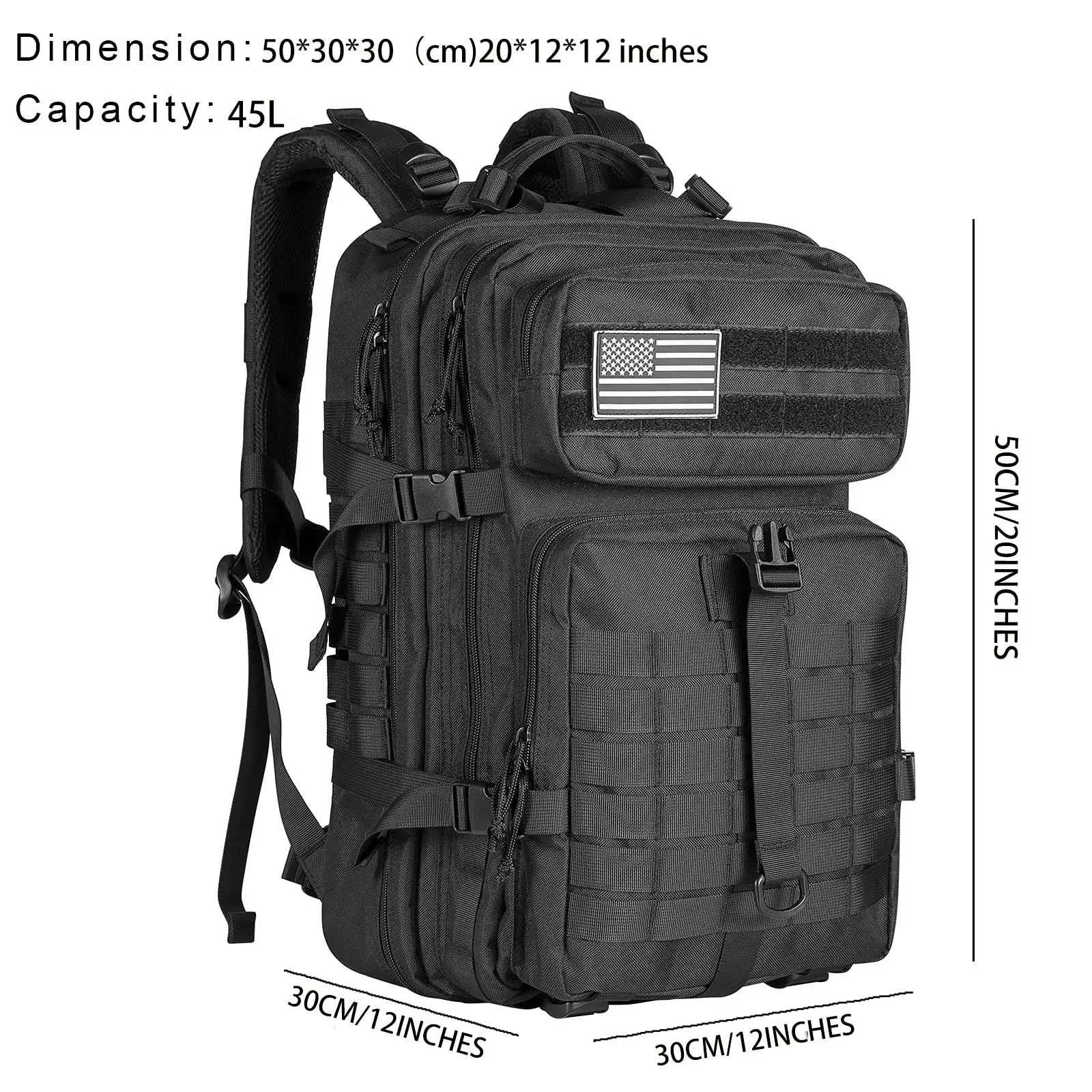 45L Man Tactical Backpacks HkingTraveling Bags Survival Outdoor 3P Assault Pack EDC Molle Pack For Trekking Hunting Bag