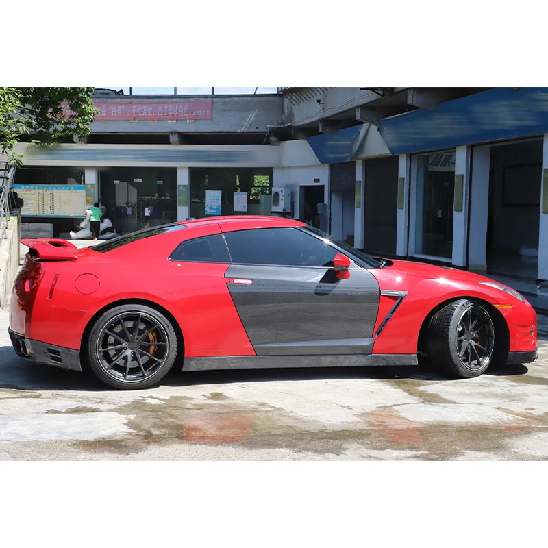 ترقية السيارة من ألياف الكربون باب السيارة حالة جديدة مناسبة لـ GT-R 2009-2015 ألياف الكربون الجافة #6