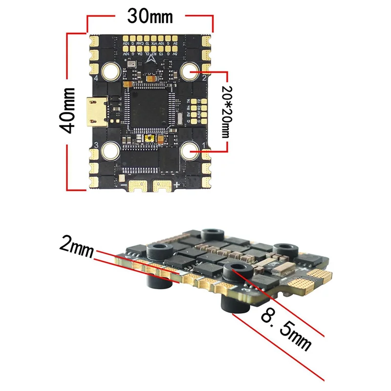 Hakrc F722 Bl32 40A Aio Dual Bec 3-6S Flight Control Traversing Flight Control Elektrische Integration für Fpv Freestyle Drohnen