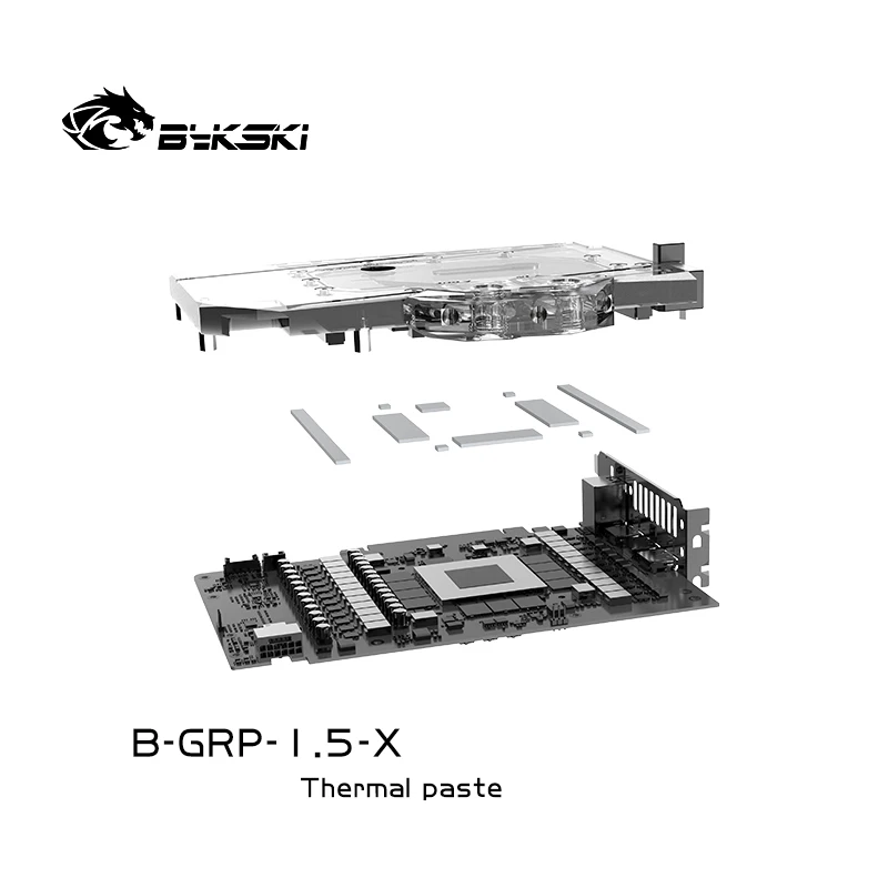 Bykski B-GRP-1.5-X 4 個 6W 1.5MM 厚さのサーマルパッド、グラフィックスカード、ビデオメモリ、MOS クーラー熱放散用、100x14mm GDDR6