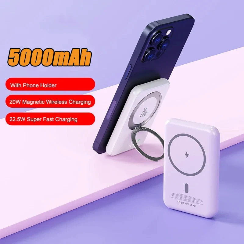 

20W Magnetic Wireless Charger Power Bank 22.5W Fast Charging Mini Powerbank for iPhone 15 14 Samsung S23 Huawei Xiaomi Poverbank