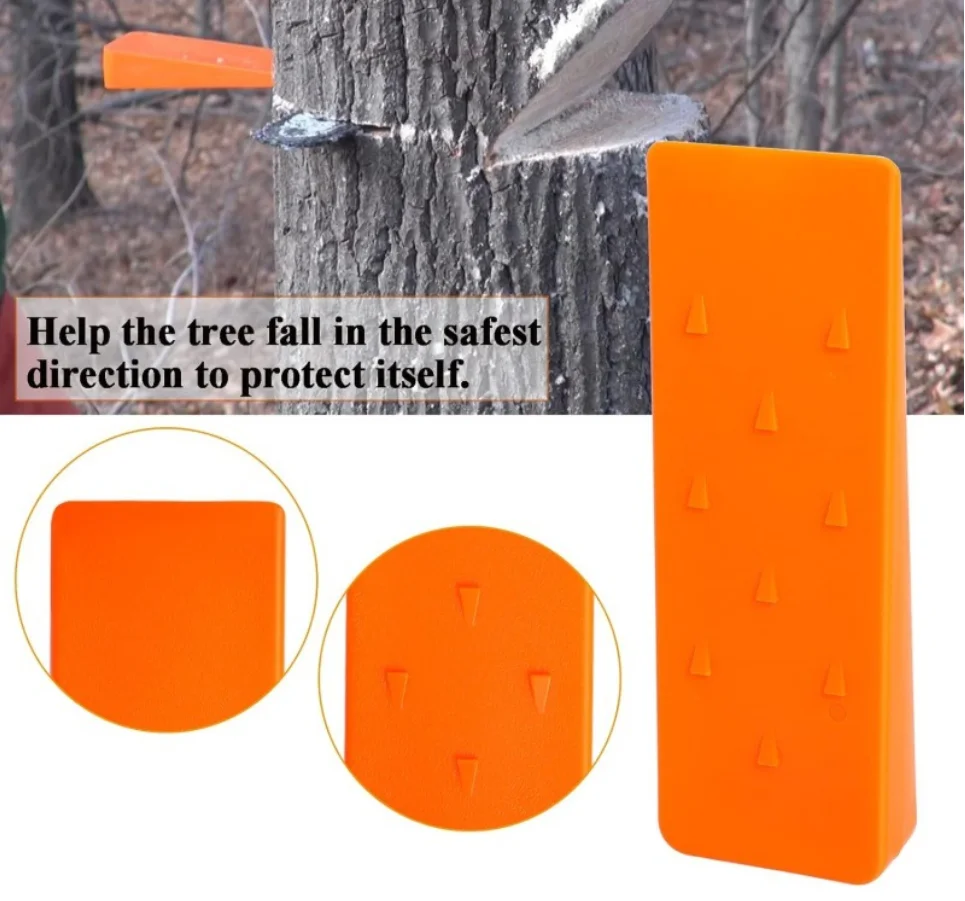 Tree Felling Wedge Set with Spikes - 5.5 Inch 8 Inch 10 Inch Plastic Cutting Wedges Safety Chainsaw Accessory for Wood Cutting