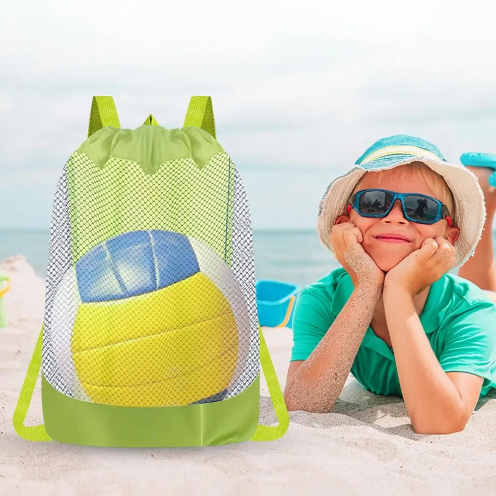 Waterproof Bags Large Capacity Beach Bag Foldable Portable Mesh Storage Bag Breathable Lightweight Beach Toy Baskets Children