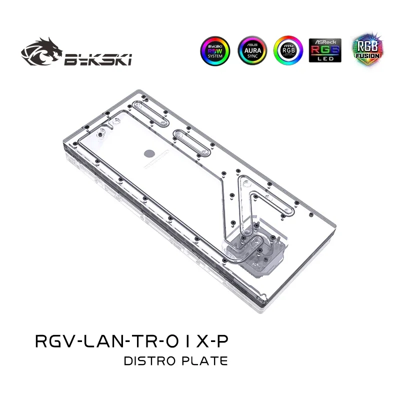 Bykski RGV-LAN-TR-01X-P,Distro Plate For LIAN LI ODYSSEY X Large Computer Case,With DDC Pump Water Tank,G1/4