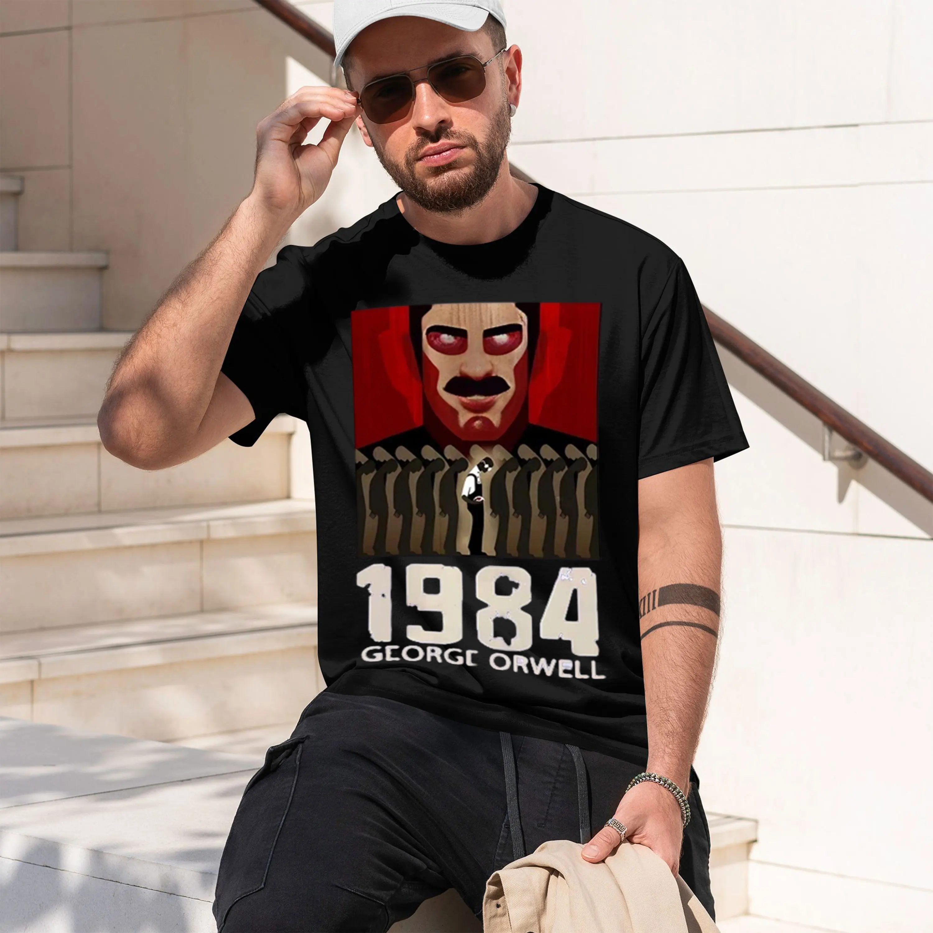 Men's Vintage 1984 George Orwell Printed T-shirt Summer Men's Harajuku Casual Fashion Vintage 2026 New Model Men’s Short-sleeve