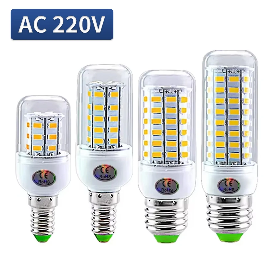 220V E14 E27 LED Lamp SMD 5730 24 36 56 72LEDs Corn Bulb Lamparas for Home Decoration LED Light Ampoule Replacement Spotlight
